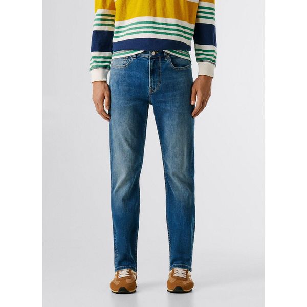 Slim-Fit-Jeans Pepe Jeans "Slim Jeans Hatch", Damen, Gr. 32, LäNge 34, Blau Used, Denim/Jeans, Obermaterial: 92% Baumwolle, 6% Polyester, 2% Elasthan, Slim Fit, Jeans Slim-Fit-Jeans, Mit Regular Waist-image