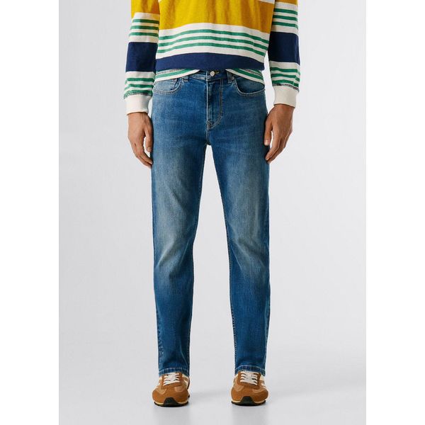 Slim-Fit-Jeans Pepe Jeans "Slim Jeans Hatch", Damen, Gr. 33, LäNge 34, Blau Used, Denim/Jeans, Obermaterial: 92% Baumwolle, 6% Polyester, 2% Elasthan, Slim Fit, Jeans Slim-Fit-Jeans, Mit Regular Waist-image