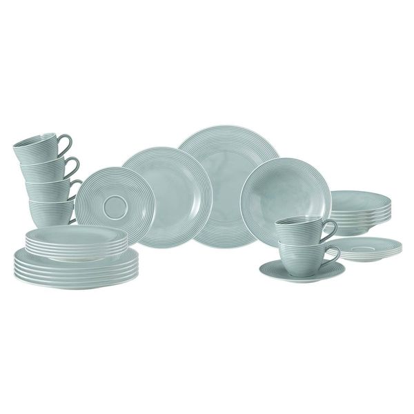 Geschirr-Set Seltmann Weiden "Kombiservice Beat Color Glaze", Blau (Arktisblau), 30, Porzellan, Geschirr-Sets, Geschirr-Set, SpüLmaschinengeeignet, Mikrowellenfest, Ofenfest-image