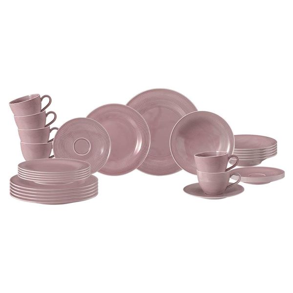 Geschirr-Set Seltmann Weiden "Kombiservice Beat Color Glaze", Rosa (Altrosa), 30, Porzellan, Geschirr-Sets, Geschirr-Set, SpüLmaschinengeeignet, Mikrowellenfest, Ofenfest-image