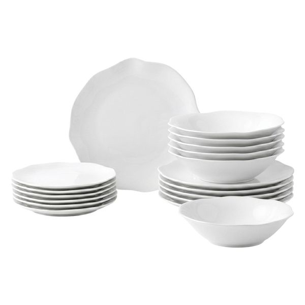 Geschirr-Set Villeroy & Boch "Teller-Set Pura 18Er Set Weiß", Weiß, 18, Porzellan, Geschirr-Sets, Geschirr-Set, SpüLmaschinenfest, Mikrowellensicher-image