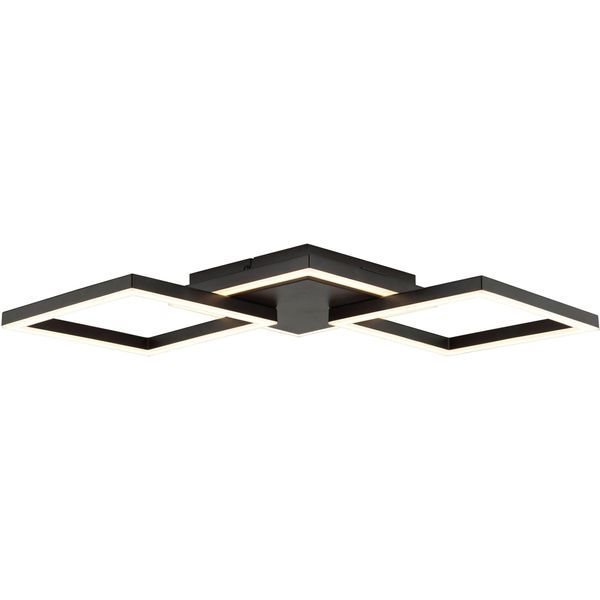 Brilliant Led Deckenleuchte "Tavora", Schwarz, H: 5Cm, Leuchten, Led-Profilleuchte, 61 X 28 Cm, 2500 Lm, 3000 K, Metall, Schwarz, Led Deckenleuchte-image