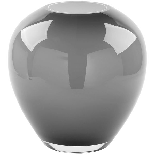 Tischvase Fink "Losone", Grau Opal, B:21Cm H:20Cm T:21Cm Ø:20Cm, Glas, Vasen, Wasserdicht, DurchgefäRbt, Mundgeblasen-image