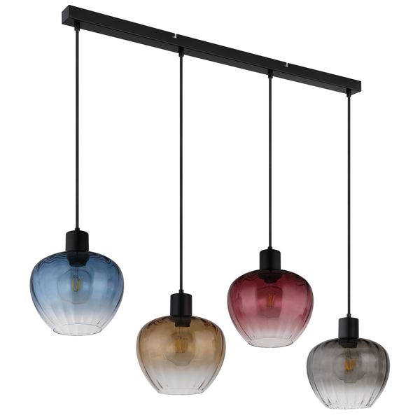 Nowa Pendelleuchte "Toy", Schwarz (Bunt), 4, Ø 24Cm H: 120Cm, 1 Stk., Leuchten, HäNgeleuchte, HäNgelampe, Wohnzimmer, Esstisch, Pendelleuchte-image