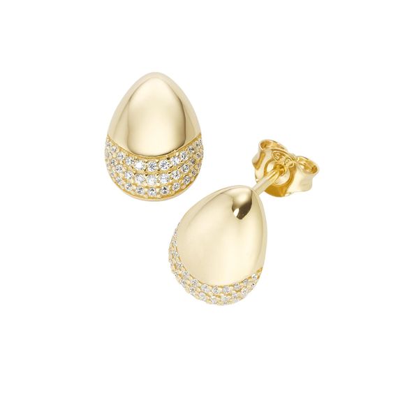 Paar Ohrstecker "Mit WeißEn Zirkonia, Silber 925", Gold, Giorgio Martello Milano, Ohrringe, Damen, Silber 925 (Sterlingsilber)-image