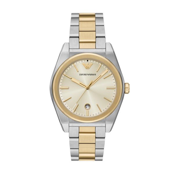 Quarzuhr Emporio Armani, Gelbgoldfarben, Edelstahlfarben, Armbanduhren, Herren, Quarzuhr, Armbanduhr, Herrenuhr, Edelstahlarmband, Analog, Tag-image