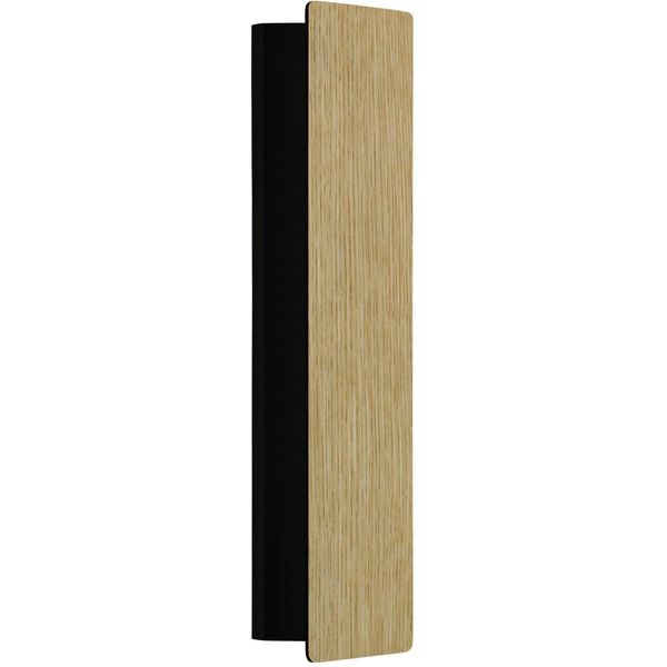 Eglo Wandleuchte "Zubialde Wandlampe, Rechteckig, Innen, Eiche, Flurlampe, Holz, Metall", Schwarz, 1, H: 8Cm, 1 Stk., Leuchten, Wand-/Deckenleuchte - L36 X H8 X AL5 Cm - Schwarz, Braun - 12W Inkl., Wandleuchte-image