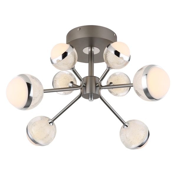 Globo Lighting Led Deckenleuchte "Untsy", Titanfarben GebüRstet, 1 Stk., Leuchten, Deckenlampe/Wohnzimmer/Schlafzimmer/Modern, Led Deckenleuchte-image