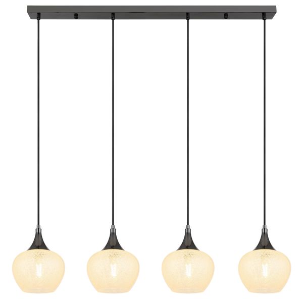 Globo Lighting HäNgeleuchte "Maxy", Schwarz, Chromfarben, 4, H: 120Cm, 1 Stk., Leuchten, HäNgeleuchte FüR Esszimmer Schwarz Chrom, HäNgeleuchte-image