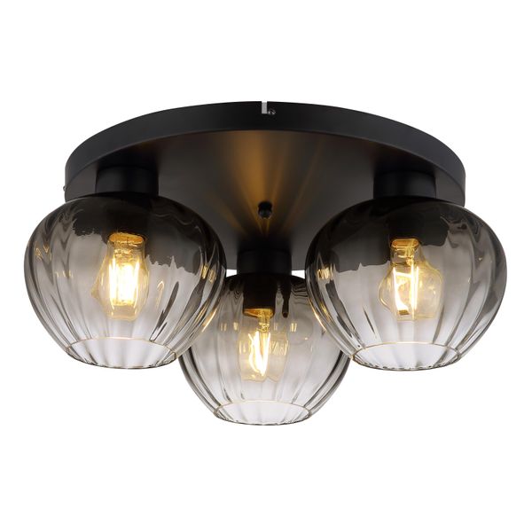 Nowa Deckenleuchte "Toy", Schwarz, 3, Ø 19Cm H: 20,5Cm, 1 Stk., Leuchten, Deckenlampe, Glas, Wohnzimmer, Esszimmer, Deckenleuchte-image