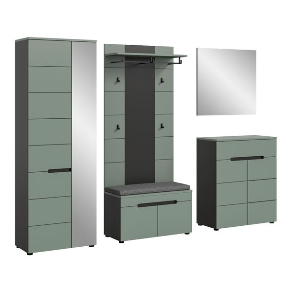 Garderobe Canu 6-Teilig Grau, GraugrüN-image