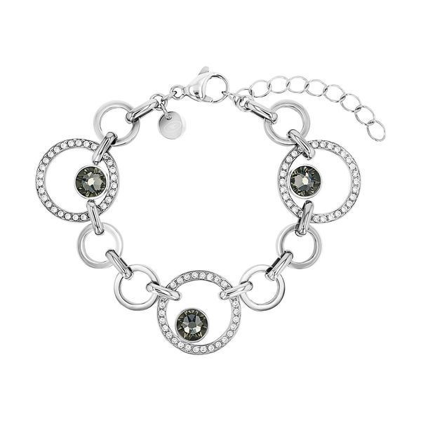 Armband Tom Tailor, Edelstahlfarben, Schwarz, Kristallweiß, Schwarz, Kristallweiß, ArmbäNder, Damen, 20Cm, Edelstahl, Armband, Mit Kristallglas-image