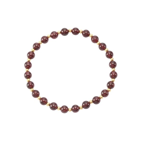 Armband Firetti "Schmuck Geschenk Gold 585 Armschmuck Armkette Zugarmband Edelstein", Gold (Gelbgoldfarben, Rot, Rot), ArmbäNder, Damen, 17,5Cm, Gelbgold 585 Polyurethan, Gelbgold 585, Polyurethan, Armband, Mit Granat-image