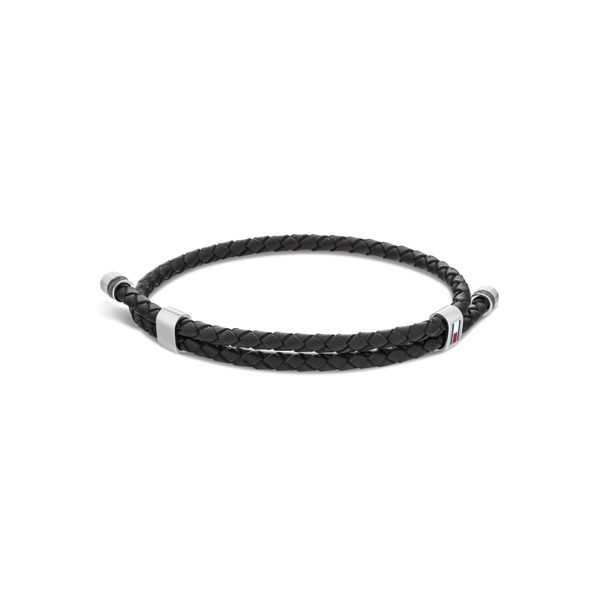 Armband Tommy Hilfiger "Schmuck Edelstahl Armschmuck Lederarmband", Bunt (Edelstahlfarben, Schwarz, Blau, Rot, Weiß), ArmbäNder, Herren, Edelstahl Leder, Edelstahl, Leder, Armband, Mit Emaille-image