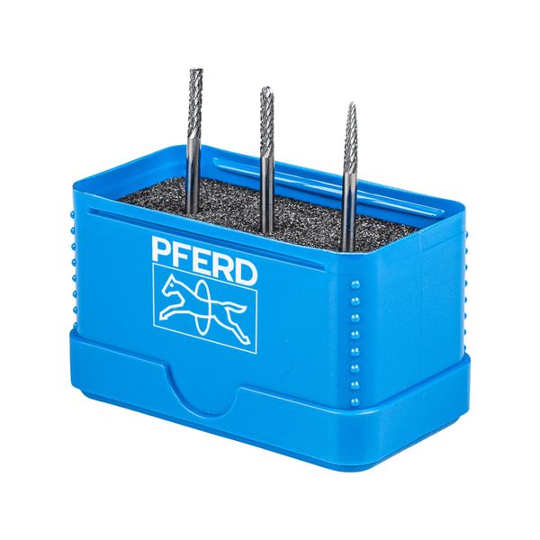 Pferd Tools Hartmetall KleinfräSstift Set 1504 Zahnung 3 Plus 3-Tlg. Ø 3Mm Schaft-Ø 3Mm Universal Mittel Kreuzverzahnt (21901504)-image