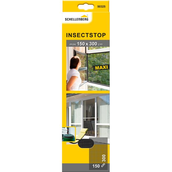Fliegengitter-Gewebe Schellenberg "Maxi FüR GroßE Fenster", Grau (Rahmen: Grau Gewebe: Grau), B:150Cm H:300Cm, Insektenschutzgitter, Insektenschutz Und MüCkenschutz, 150 X 300 Cm, Anthrazit Und Weiß-image