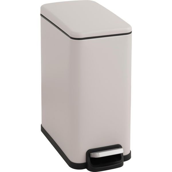 MüLleimer Otto Home "Joonah, Mit VerzöGertem SchließMechanismus, Schmal Und Kompakt", Beige, B:17Cm H:37,9Cm T:34,5Cm, Edelstahl, MüLleimer, MüLleimer, Nischen-MüLleimer, Treteimer, Kosmetikeimer Mit Deckel-image