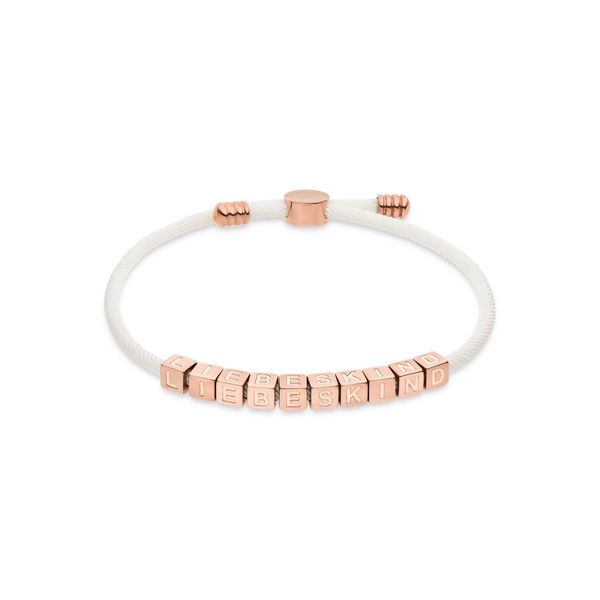 Armband Liebeskind Berlin "Brick", RoséGoldfarben, Weiß, ArmbäNder, Damen, 21Cm, Edelstahl Textil, Edelstahl, Textil, Armband-image