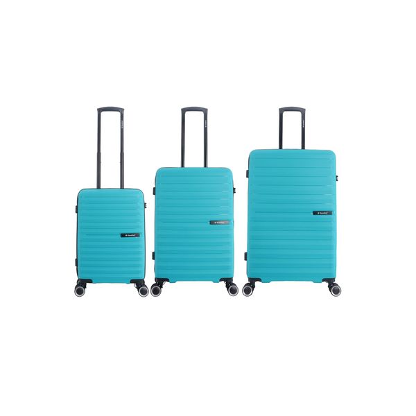 Koffer Saxoline "Fiesta", Gr. B/H/T: 51Cm X 77Cm X 30Cm, Blau (TüRkis), Polypropylen, Koffer, Hartschalenkofferset - Aus Polypropylen-image