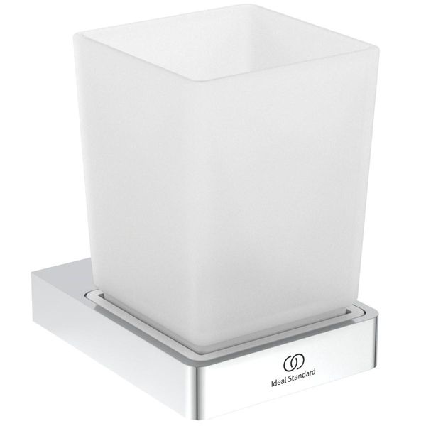 Ideal Standard Mundglas Conca Cube, Eckig, Chrom T4504AA-image