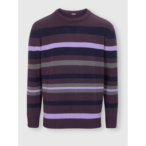 Rundhalspullover Classic "Pullover", Herren, Gr. 54, Aubergine, Lavendel, Gemustert, 100% Polyacryl, Gemustert, Gestreift, Mehrfarbig, Pullover Rundhalspullover-image