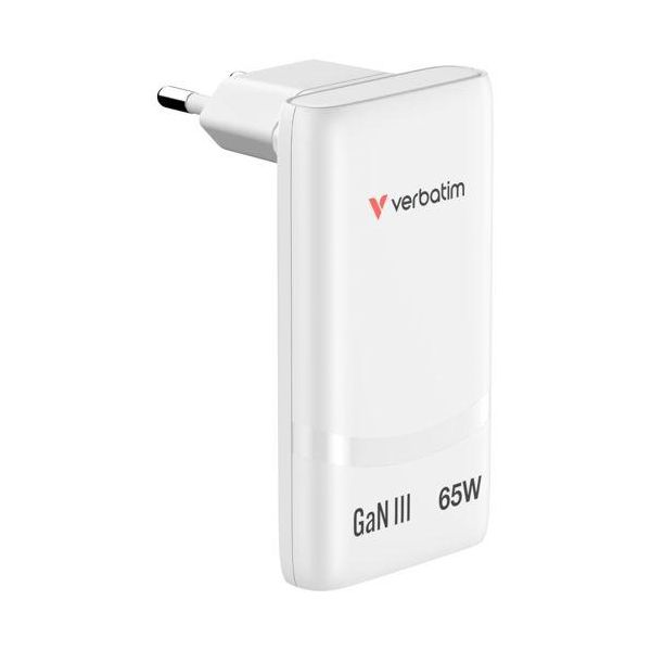 Verbatim Fold N Go Gan Charger 65W 2Xusb C Weiß Klappb.St.32355-image