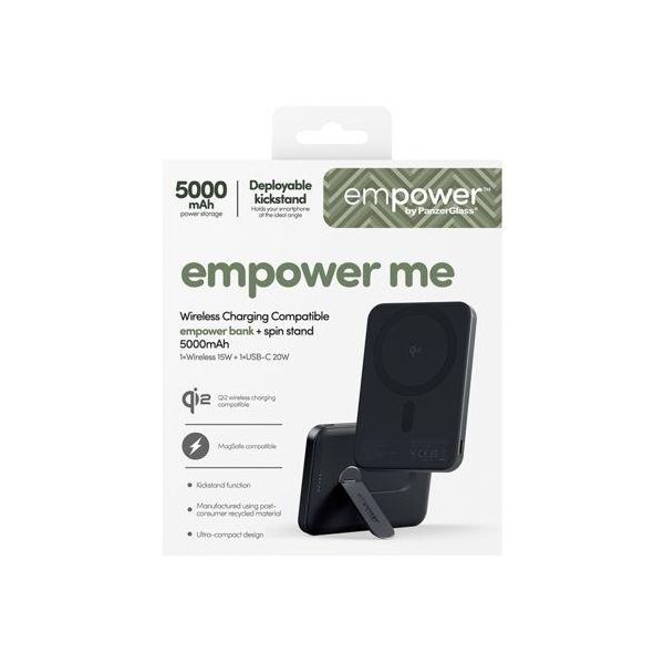 Panzerglass Empower Powerbank W. Spin Stand 5000Mah Space Black-image
