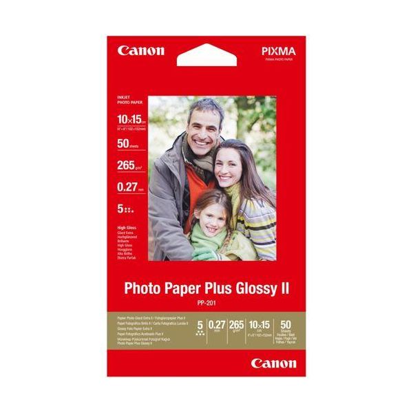 Canon PP-201 10X15 Cm, 50 Blatt Photo Paper Plus Glossy Ii 265 G-image