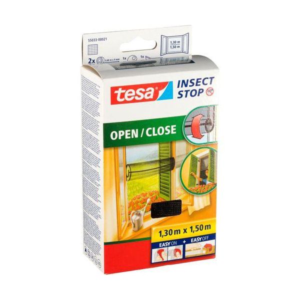 Tesa Fliegengitter Open/Close 1,3X1,5M Schwarz Klettband-image