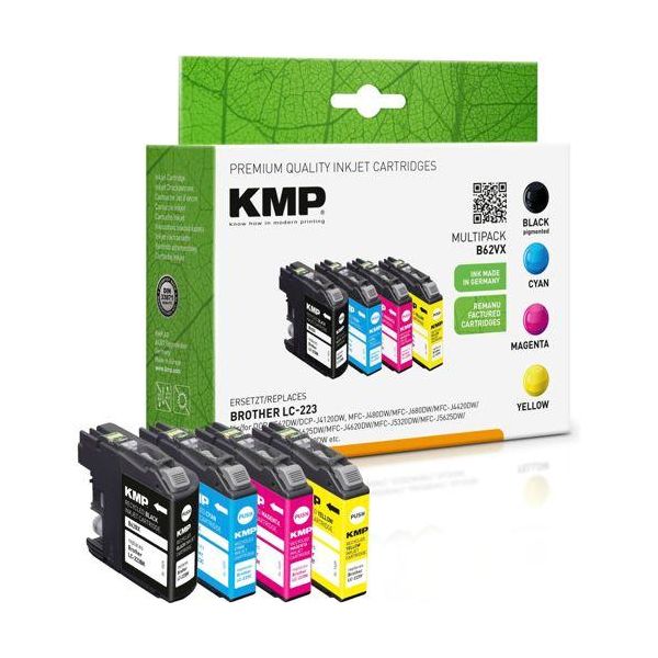 Kmp B62VX Multipack Kompatibel Mit Brother LC-223 Bk/C/M/Y-image