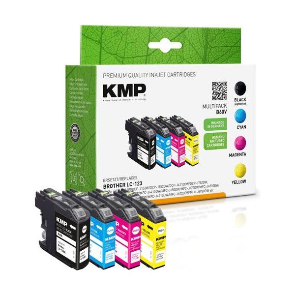 Kmp B60V Vorteilspack Kompatibel Mit LC-123 Bk/C/M/Y-image