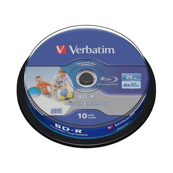 1X10 Verbatim BD-R Blu-Ray 25GB 6X Speed Dl Wide Printable Cb-image