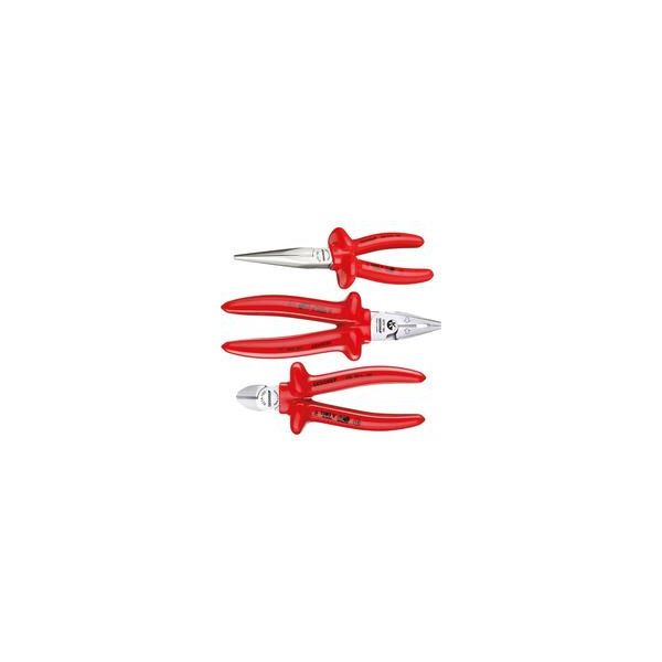 Vde-Zangensatz Mit Tauchisolierung 160 Mm, 3-Teilig, Zangen-Set Rot, (Vde 8314-160)-image