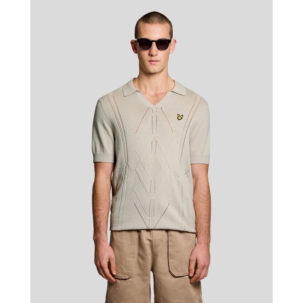 Offene Kragen Argyle Strick-Polohemd-image