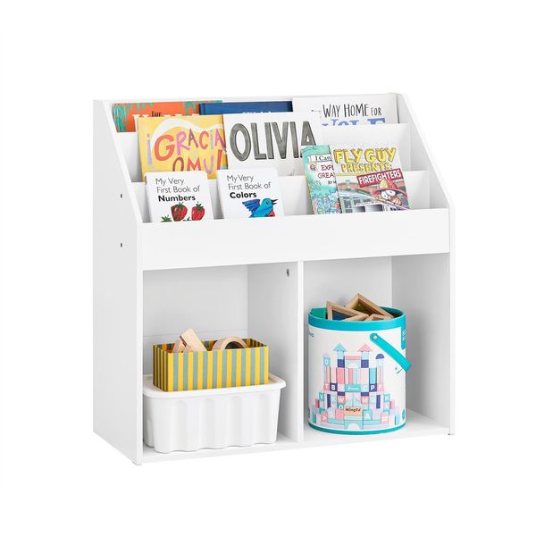 KINDER-BÜCHERREGAL, Kinderregal FüR Spielzeug, Weiß 68X68X30Cm-image