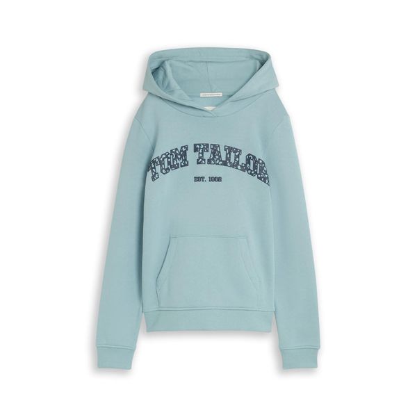 Tom Tailor MäDchen Hoodie Sweatshirt Mit Logo-Print, GrüN, Uni, Gr. 128-image