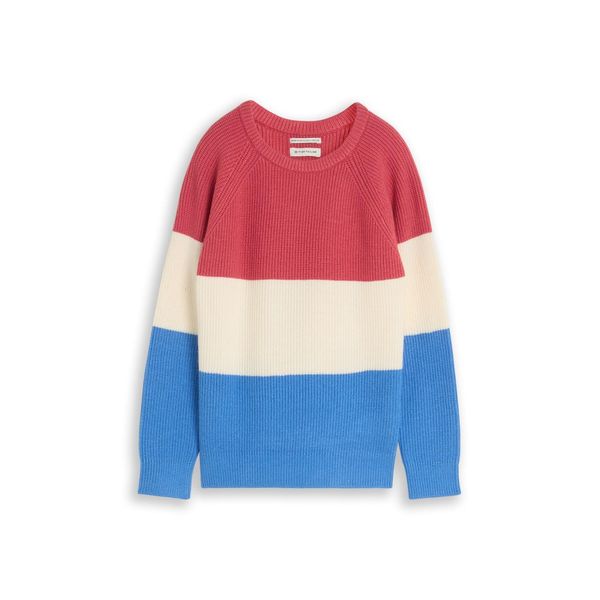 Tom Tailor Jungen Strickpullover Mit Rundhalsausschnitt, Blau, Gestreift, Gr. 128/134-image
