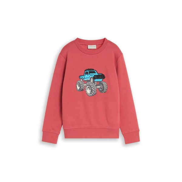 Tom Tailor Jungen Sweatshirt Mit Wendepailletten, Rot, Uni, Gr. 104/110-image