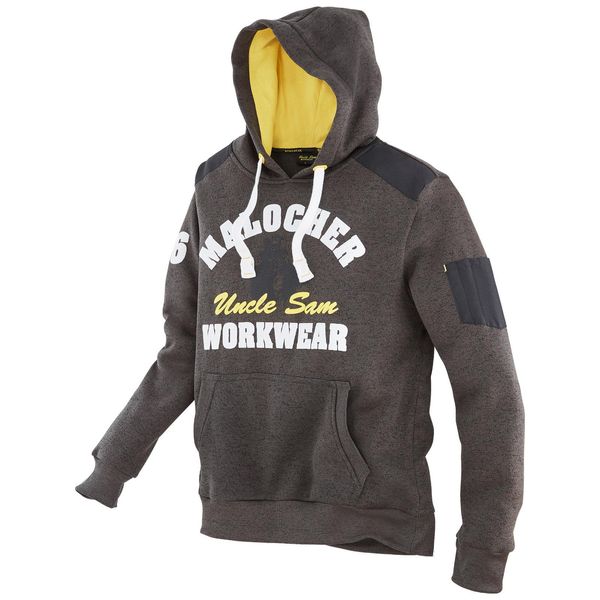 Hoodie Uncle Sam "Strickfleecehoodie Melange", Herren, Gr. S, GrüN (Oliv Melange, Gelb), Obermaterial: 100% Polyester Pes., Sweatshirts Hoodie-image