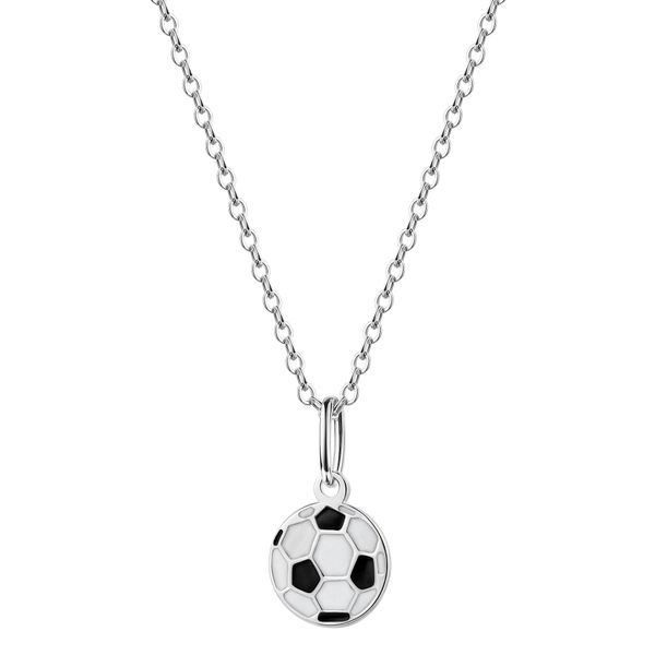 Kette Mit AnhäNger Zeeme "925/- Sterling Silber Rhodiniert FußBall", Silber (Mehrfarbig), Halsketten, Damen, 45,0Cm, Silber 925 (Sterlingsilber), L: 45 B: 10Mm, GläNzend, B:10Mm-image