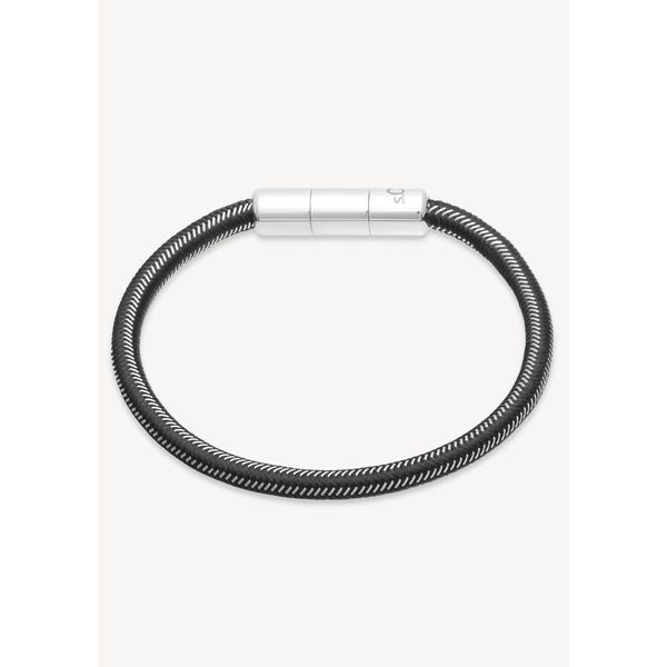 Armband S.Oliver, Edelstahlfarben, Schwarz, ArmbäNder, Herren, 22Cm, Edelstahl, Armband-image