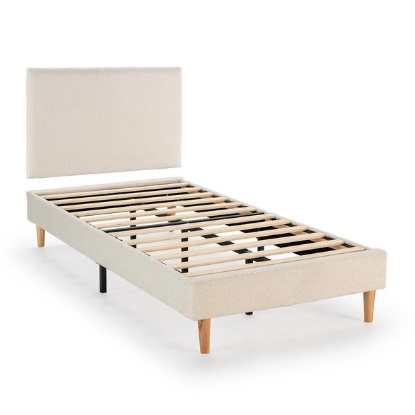 Polsterbett + Kopfteil 90X190 Cm Niebla, Beige-image