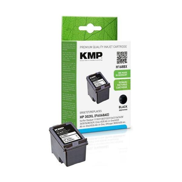 Kmp H168BX Tintenpatrone Schwarz Kompatibel Mit Hp F6U68AE-image