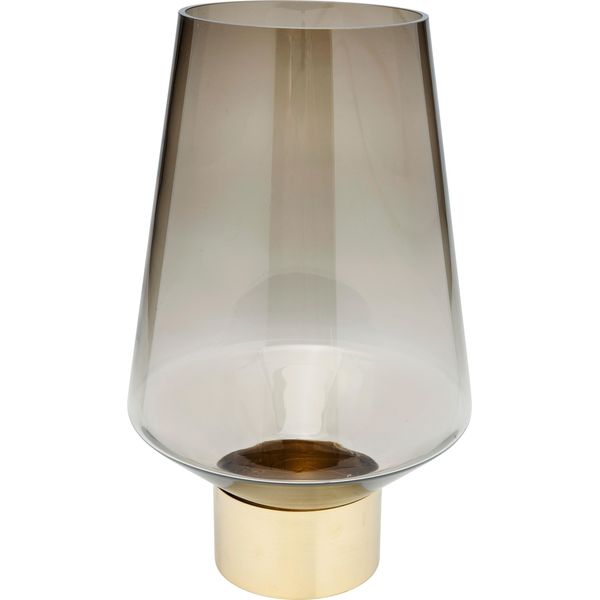 Tischvase Kare Design "Vase Noble Braun", Braun, B:24Cm H:40Cm T:24Cm, Glas, Stahl, Vasen-image
