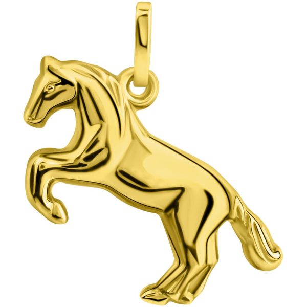 KettenanhäNger Firetti "Schmuck Geschenk Gold 375 Halsschmuck AnhäNger Pferd", Gold (Gelbgoldfarben), SchmuckanhäNger, Damen, Gelbgold 375, 0,5 G, KettenanhäNger-image