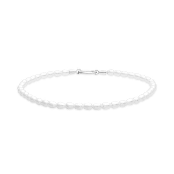 FußKette Tamaris "Pearl Charms", Weiß (Edelstahlfarben, Weiß), FußKetten, Damen, Edelstahl Perlen, Edelstahl, Perlen, Mit Glasperle-image
