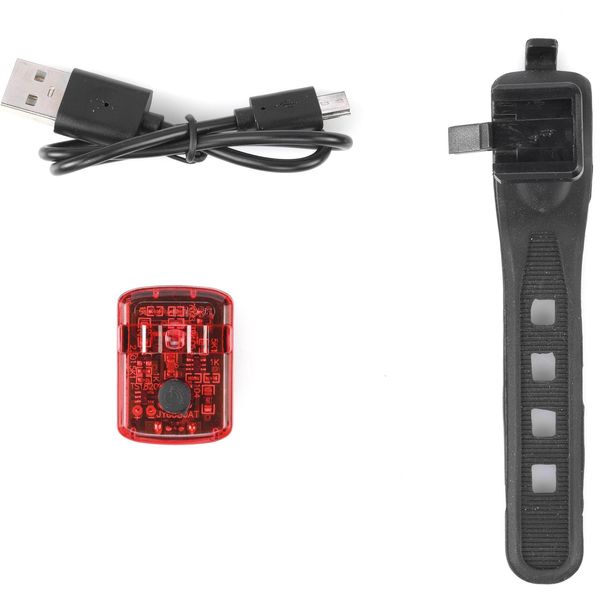 Fahrradbeleuchtung Prophete "Led-AkkurüCklicht, Silikonhalterung", Schwarz, Fahrradlampen-image