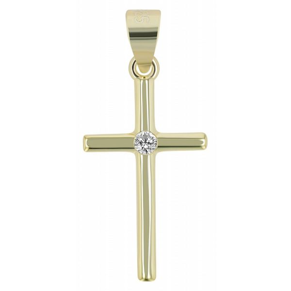 KettenanhäNger Adelia´S "Moderner Kreuz AnhäNger Aus 925 Sterling Silber", Gold, SchmuckanhäNger, Damen, Silber 925 (Sterlingsilber), KettenanhäNger-image