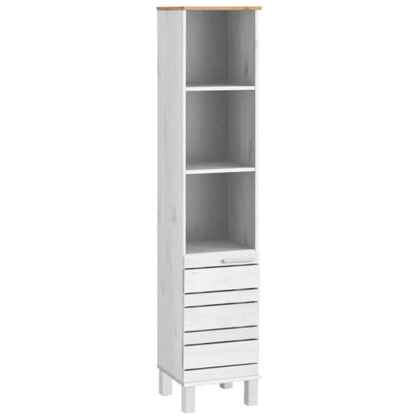 Hochschrank Home Affaire "Josie", Weiß (Weiß, Honig), B:30Cm H:150Cm T:30Cm, Massivholz, SchräNke, Hochschrank, Breite 30 Cm, Aus Massivholz, Verstellbare EinlegeböDen, Metallgriffe-image