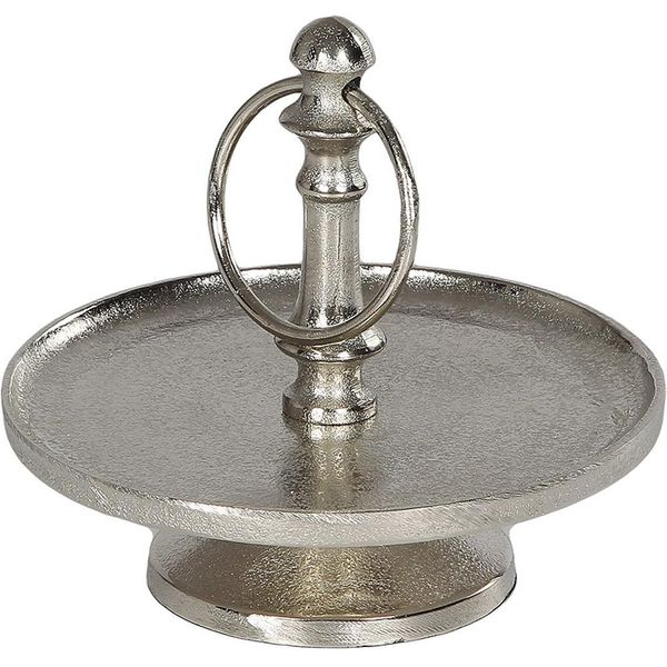 Servierplatte Ambiente Haus "Etagere 1 Stufe In Silberfarben", Silber (Silberfarben), B:19Cm H:17Cm L:19Cm T:19Cm Ø:19Cm, Aluminium, Servierplatten, Servierplatte-image